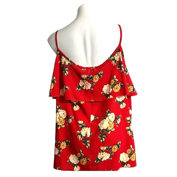 Wishful Floral Polka Dot Ruffle Tank Top Size 3X New - Picture 3 of 5